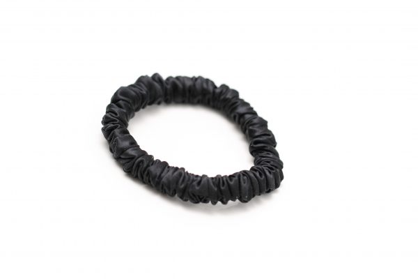 single black scrunchie for hair