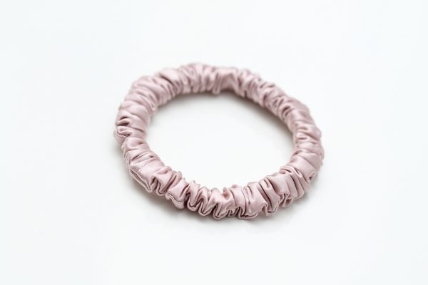 silk7 pink silk scrunchie